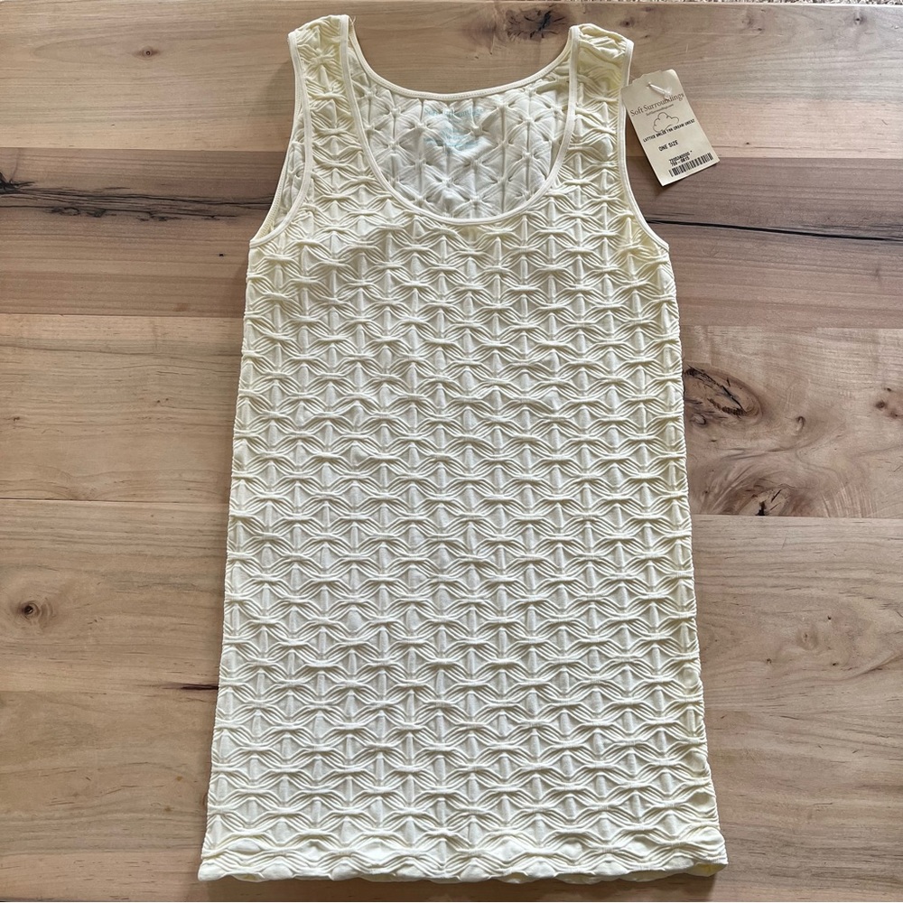 Soft Surroundings lattice seamless cream tank one size small med large XL